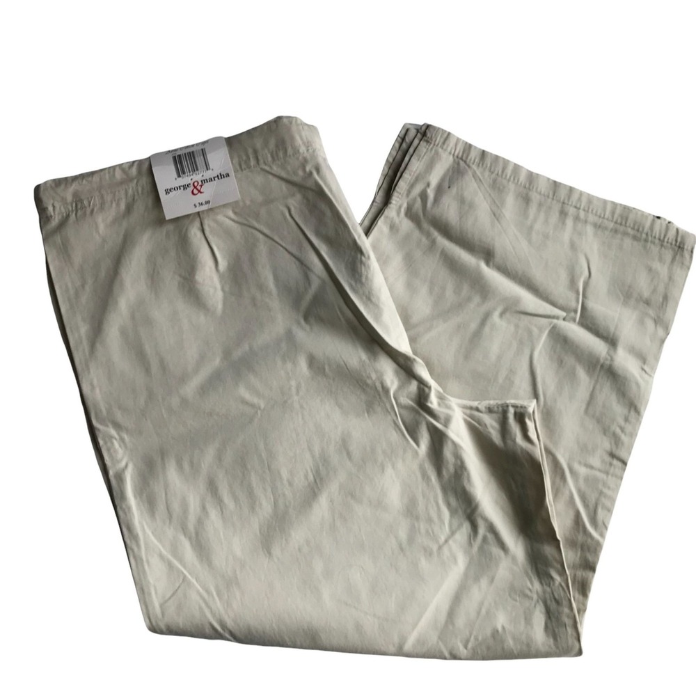 Womens Tan‎ Lightweight Cotton Drawstring Waist Casual Capri Pants - Small